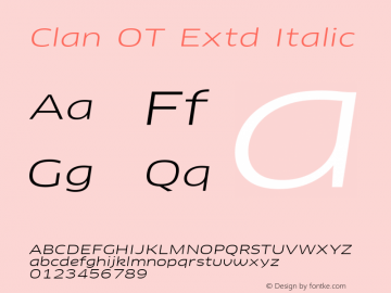 Clan OT Extd Italic Version 7.600, build 1030, FoPs, FL 5.04图片样张