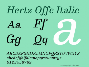 Hertz Offc Italic Version 7.504; 2015; Build 1020图片样张