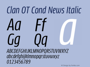 Clan OT Cond News Italic Version 7.600, build 1030, FoPs, FL 5.04图片样张