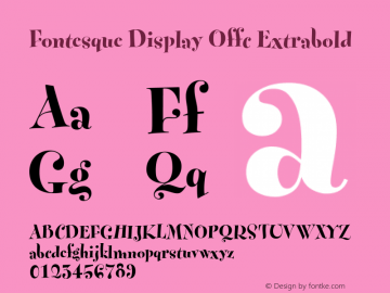 Fontesque Display Offc Extrabold Version 7.504; 2010; Build 1002图片样张