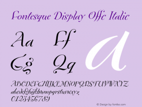 Fontesque Display Offc Italic Version 7.504; 2010; Build 1001图片样张