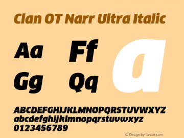 Clan OT Narr Ultra Italic Version 7.600, build 1030, FoPs, FL 5.04图片样张