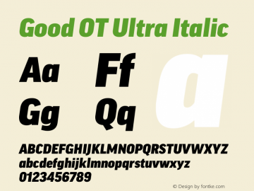 Good OT Ultra Italic Version 7.60图片样张