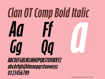 Clan OT Comp Bold Italic Version 7.600, build 1030, FoPs, FL 5.04图片样张