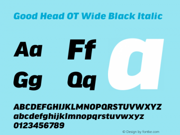 Good Head OT Wide Black Italic Version 7.60图片样张