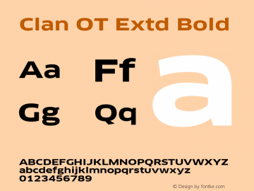Clan OT Extd Bold Version 7.600, build 1030, FoPs, FL 5.04图片样张