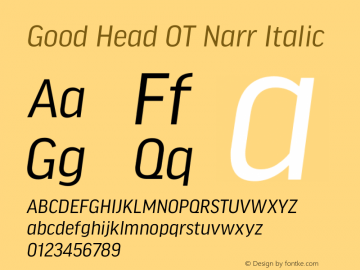 Good Head OT Narr Italic Version 7.60图片样张