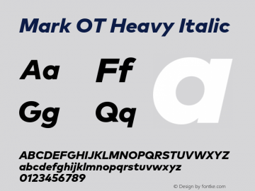 Mark OT Heavy Italic Version 7.60图片样张