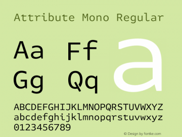 Attribute Mono Version 7.601, build 1028, FoPs, FL 5.04图片样张