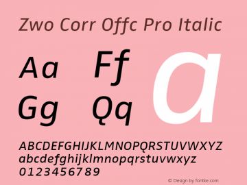 Zwo Corr Offc Pro Italic Version 7.504; 2010; Build 1023图片样张