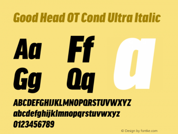 Good Head OT Cond Ultra Italic Version 7.60图片样张