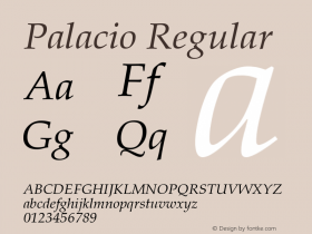 Palacio Regular Converted from U:\HOME\PEARCE\AT\TTFONTS\ST000045.TF1 by ALLTYPE图片样张