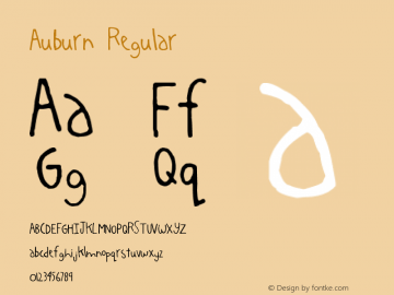 Auburn Regular Version 1.00 August 19, 2005, initial release Font Sample