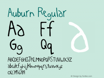 Auburn Regular Version 1.01 May 3, 2006 Font Sample