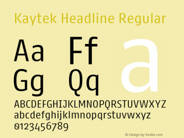 Kaytek Headline Regular Version 1.00图片样张