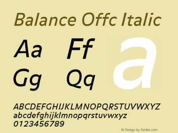 Balance Offc Italic Version 7.504; 2010; Build 1023图片样张
