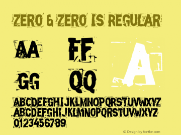 Zero & Zero Is Regular Version 1.0 Font Sample