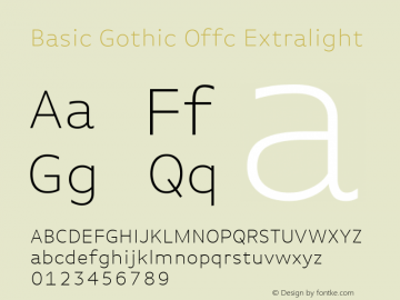 Basic Gothic Offc Extralight Version 7.504; 2010; Build 1002图片样张