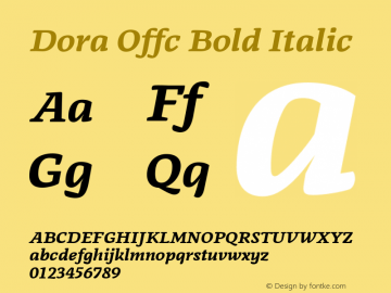 Dora Offc Bold Italic Version 7.504; 2013; Build 1020图片样张