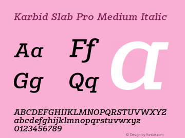 Karbid Slab Pro Medium Italic Version 7.60图片样张