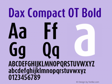 Dax Compact OT Bold Version 7.504; 2017; Build 1024图片样张