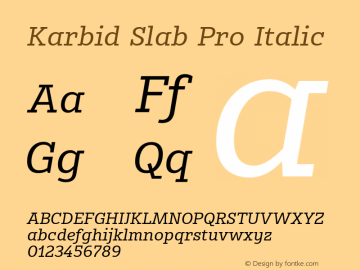 Karbid Slab Pro Italic Version 7.60图片样张