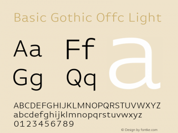 Basic Gothic Offc Light Version 7.504; 2010; Build 1001图片样张