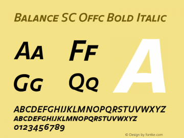 Balance SC Offc Bold Italic Version 7.504; 2010; Build 1023图片样张