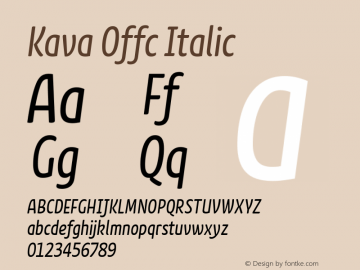 Kava Offc Italic Version 7.504; 2010; Build 1020图片样张