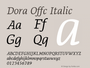 Dora Offc Italic Version 7.504; 2013; Build 1020图片样张