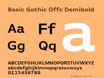 Basic Gothic Offc Demibold Version 7.504; 2010; Build 1001图片样张