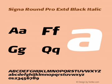 Signa Round Pro Extd Black Italic Version 7.504; 2017; Build 1028图片样张