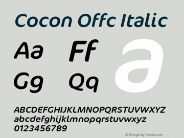 Cocon Offc Italic Version 7.504; 2009; Build 1003图片样张