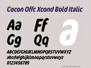 Cocon Offc Xcond Bold Italic Version 7.504; 2009; Build 1003图片样张