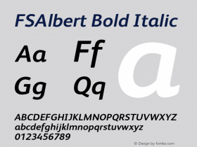 FSAlbert Bold Italic Version 1.000;PS 001.000;hotconv 1.0.38图片样张