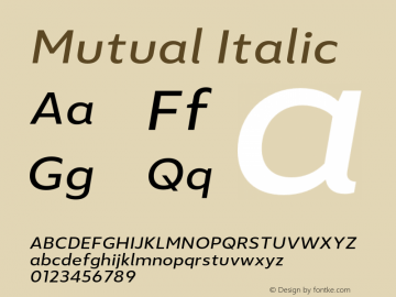 Mutual Italic Version 1.00图片样张