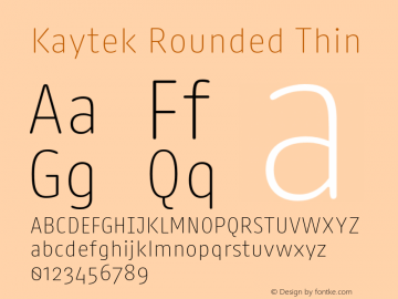 Kaytek Rounded Thin Version 1.00图片样张