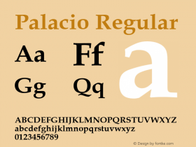 Palacio Regular Converted from U:\HOME\PEARCE\AT\TTFONTS\ST000046.TF1 by ALLTYPE Font Sample