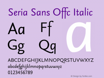 Seria Sans Offc Italic Version 7.504; 2010; Build 1020图片样张