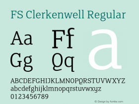 FS Clerkenwell Regular Version 1.000;PS 001.000;hotconv 1.0.38 Font Sample