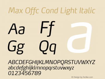 Max Offc Cond Light Italic Version 7.504; 2014; Build 1021图片样张