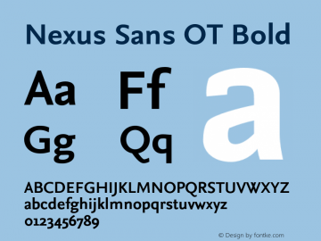 Nexus Sans OT Bold Version 7.600, build 1027, FoPs, FL 5.04图片样张