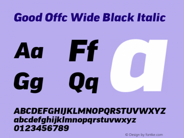 Good Offc Wide Black Italic Version 7.504; 2010; Build 1021图片样张