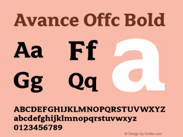 Avance Offc Bold Version 7.504; 2010; Build 1021图片样张