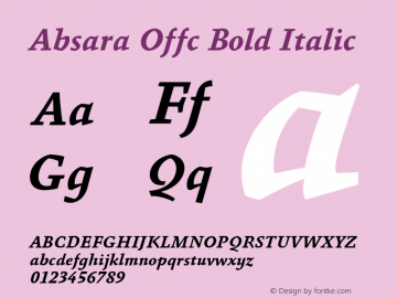 Absara Offc Bold Italic Version 7.504; 2012; Build 1024图片样张