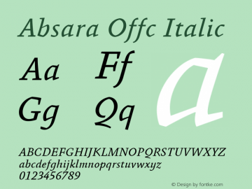 Absara Offc Italic Version 7.504; 2012; Build 1024图片样张