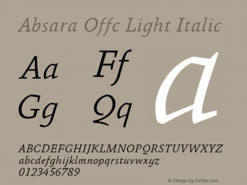Absara Offc Light Italic Version 7.504; 2012; Build 1024图片样张