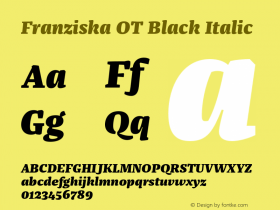 FranziskaOT-BlackItalic Version 7.504; 2014; Build 1021图片样张