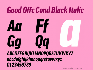 Good Offc Cond Black Italic Version 7.504; 2010; Build 1022图片样张