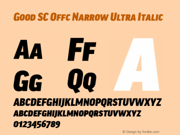Good SC Offc Narr Ultra Italic Version 7.504; 2014; Build 1020图片样张
